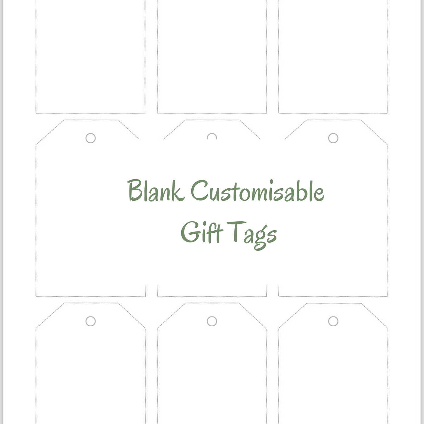 Blank Customisable Gift Tags - Free Download