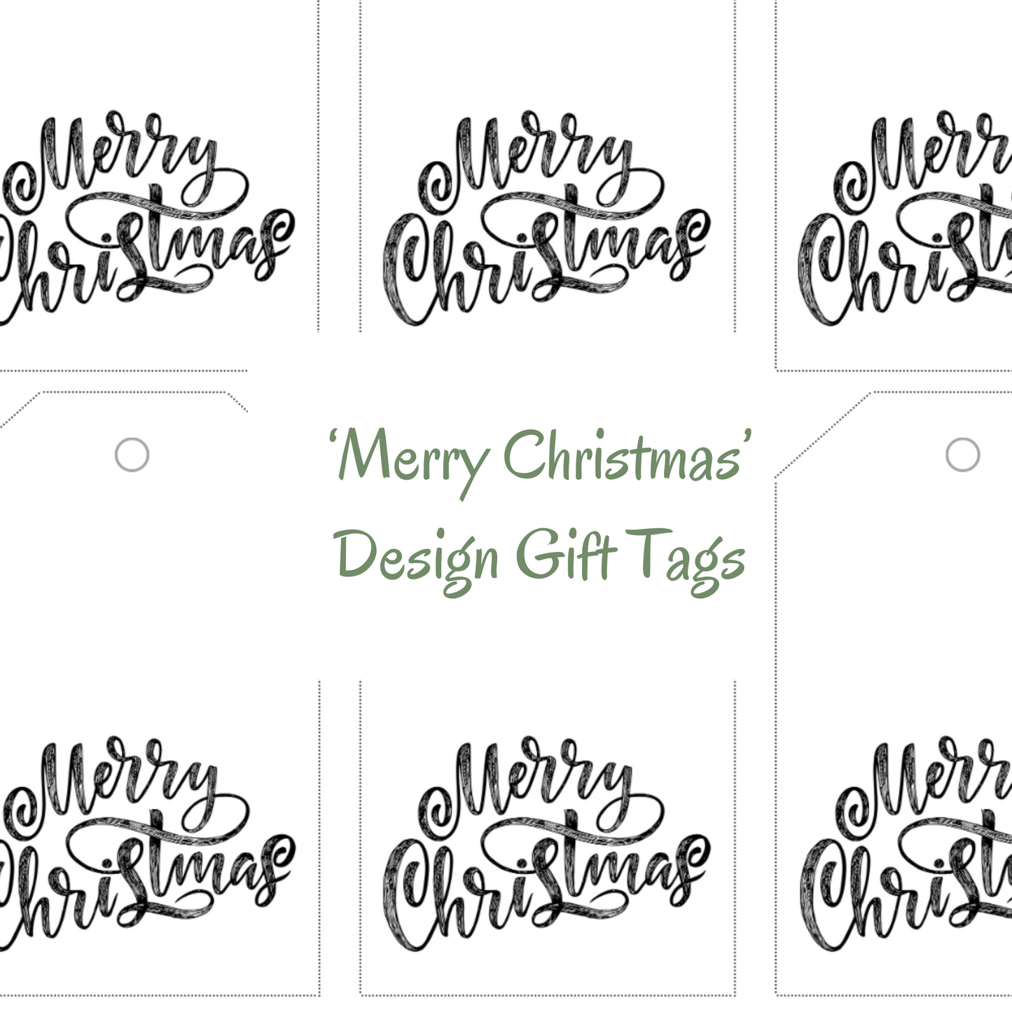 'Merry Christmas' Design Gift Tags - Free Download